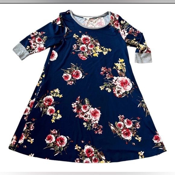 Anthropologie Dresses & Skirts - Anthropologie dress Medium Onetheland blue floral T-shirt swing boho boutique
